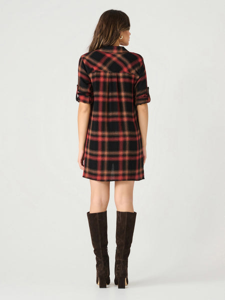 FARRAH LS ROLL TAB SHIRT DRESS