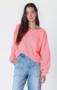 CORAL CRUSH CREW NECK SWEATSHIRT