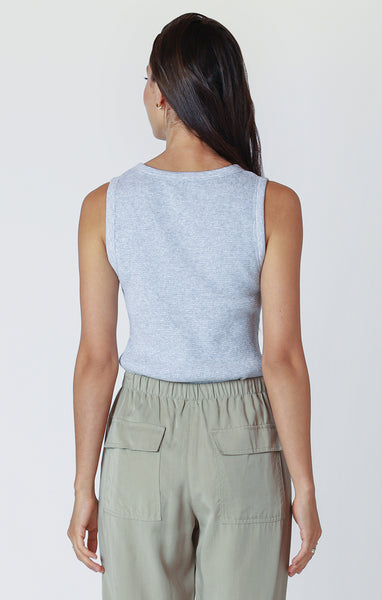 Waffle Knit Tank- grey