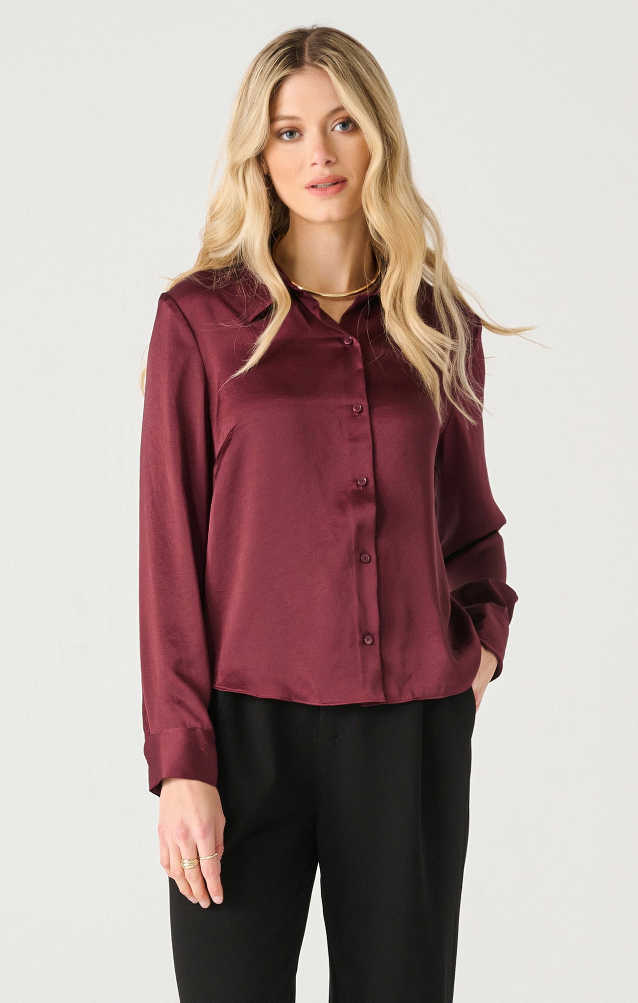 Merlot Satin Blouse