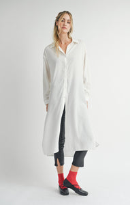 SPENCER LONG BUTTON DOWN SHIRT- IVORY