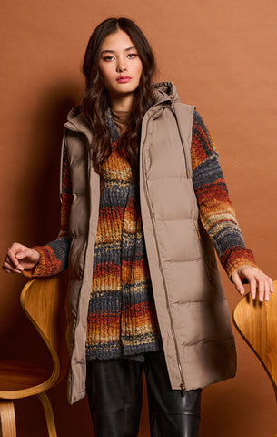 KENNEDY PUFFER VEST- Taupe