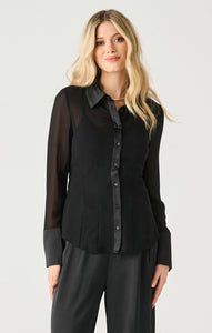 Bella SHEER CINCHED BLOUSE