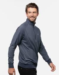 ZACHARY 1/4 ZIP - HEATHER BLUE NIGHTS