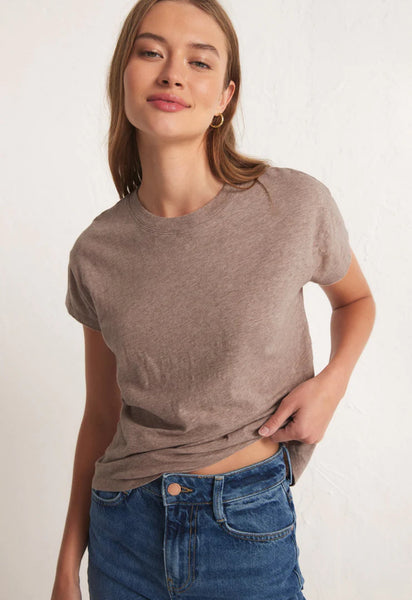 MODERN SLUB TEE- Heather Latte