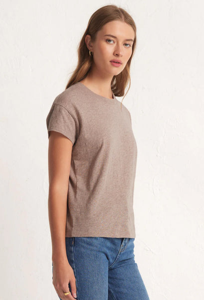 MODERN SLUB TEE- Heather Latte