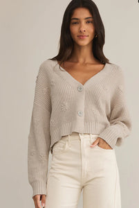 FLEUR CROPPED CARDIGAN - Parchment