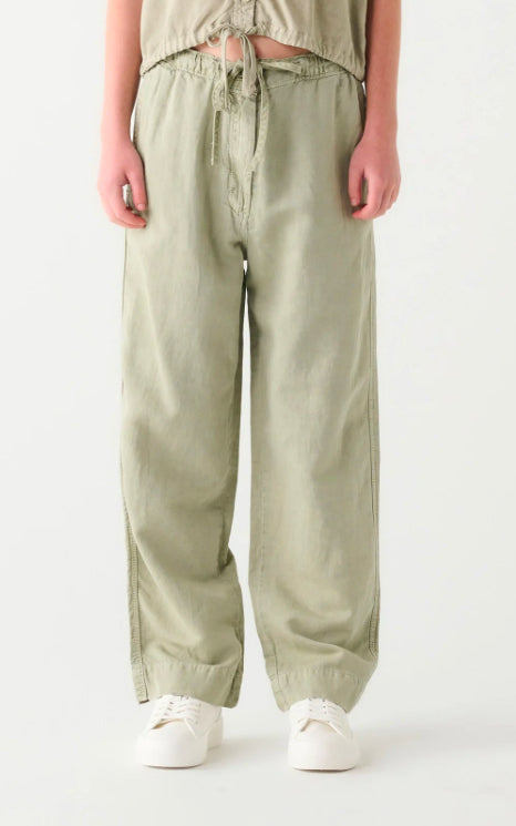 High Waist Flowy Wide Leg Pants - Soft Sage