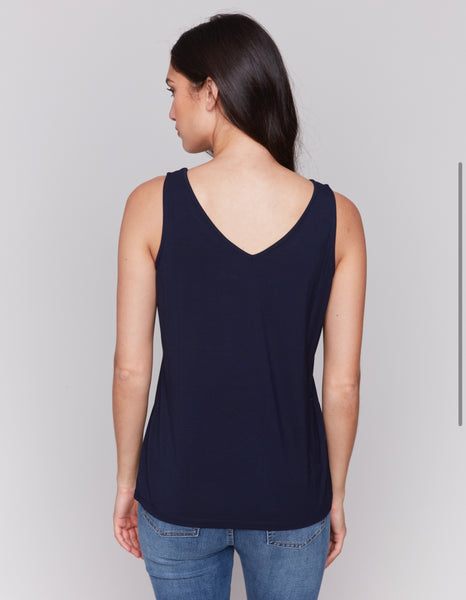 Reversible Bamboo Cami - Navy