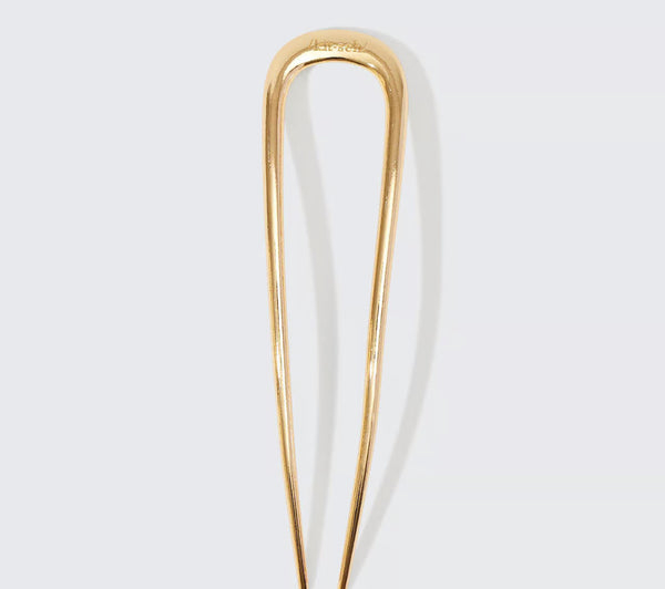 Metal Enamel French Hair Pin - Gold