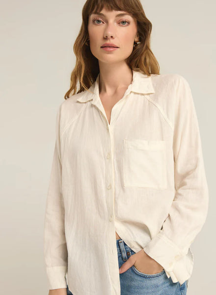 PERFECT LINEN TOP- white