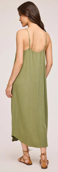 Brooke Linen Dress - Matcha