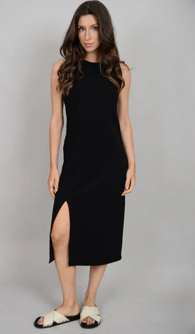 Adina Soft Knit Midi Dress - Black