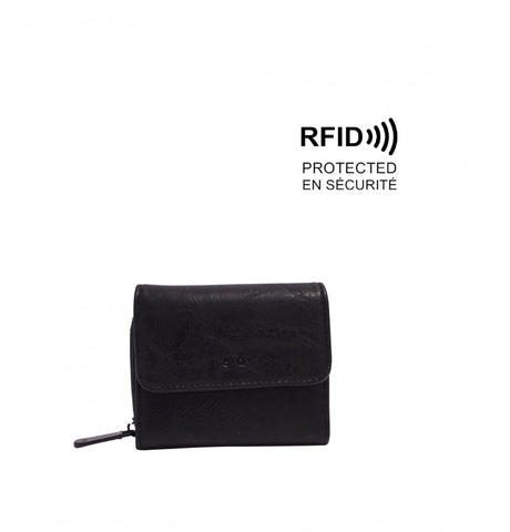 Amber Bi-Fold Wallet - Black