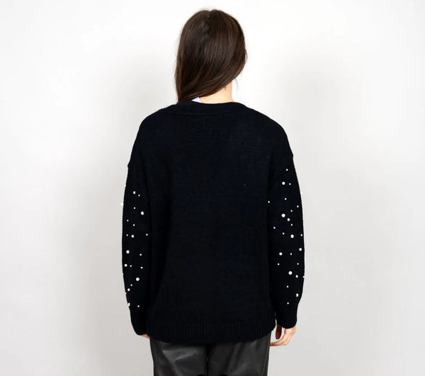 RAZIELLA Pearl Cardigan - Black