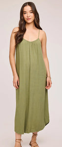 Brooke Linen Dress - Matcha