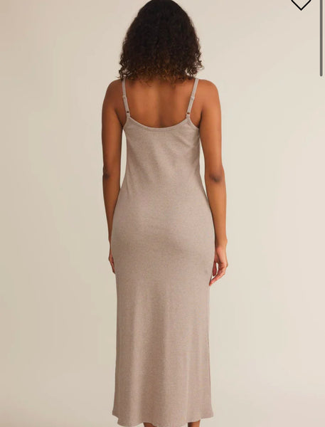 Waterfront Midi Dress - Heather Taupe