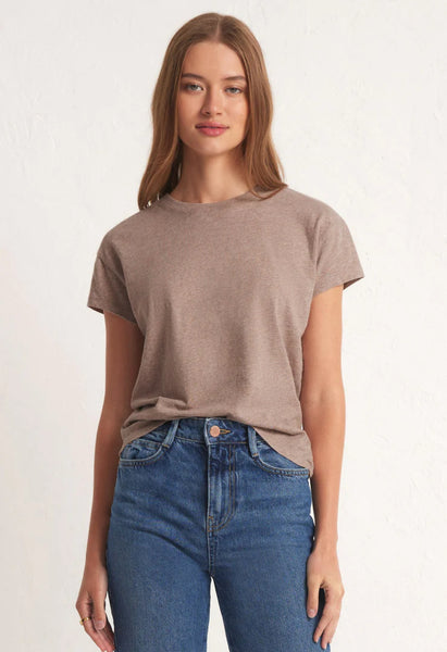 MODERN SLUB TEE- Heather Latte