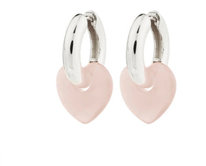 KENDALL COLOURFUL HEART PENDANT EARRINGS - Silver Plated