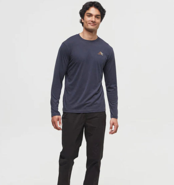 Contrast Peaks Long Sleeve - midnight blue/pale oak