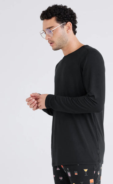 SNOOZE SUPER SOFT MODAL LONG SLEEVE - Black