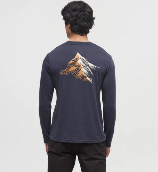 Contrast Peaks Long Sleeve - midnight blue/pale oak