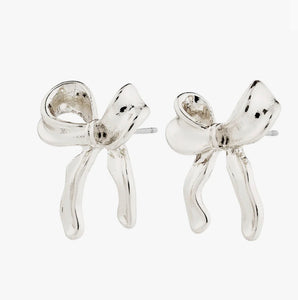 CASSIAN BOW EARRINGS - Silver Plated