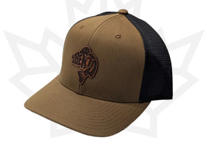 Berta Walleye Snapback Hats | Warlock Lid Co | Adjustable Leather Patch Hat