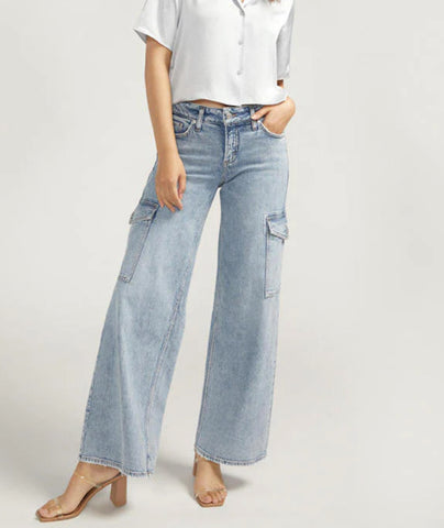 Suki Cargo Wide Leg - Indigo