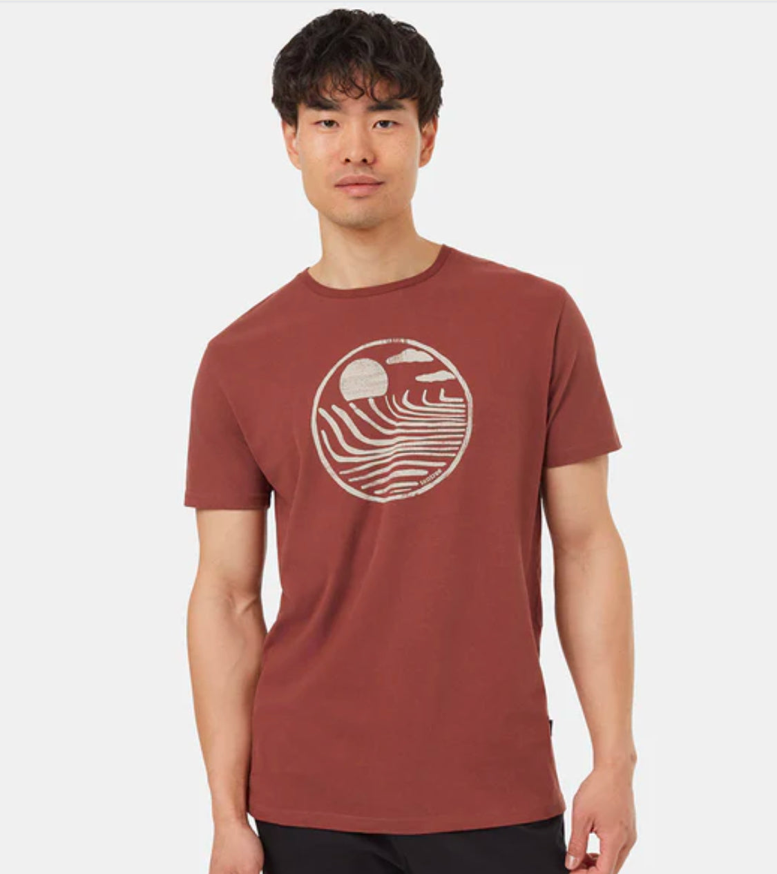 Regenerative Cotton Crop Lines T-Shirt - Mesa Red, Sugar Pine