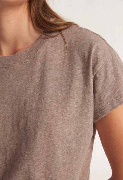 MODERN SLUB TEE- Heather Latte