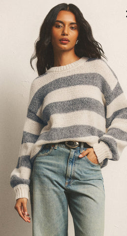 Anders Stripe Sweater - Classic Heather Grey