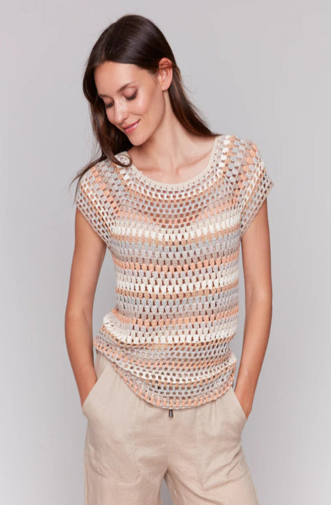 Maddie Crochet Top - Pebble