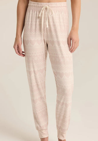 Fairisle Heart Jogger - Crystal Grey