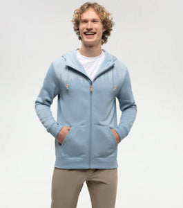 Juniper Zip Hoodie - Blue Haze Heather/White