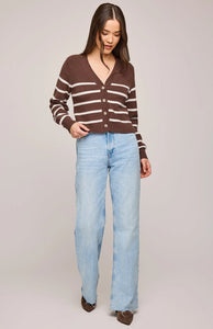 Eden Striped Cardigan- brunette