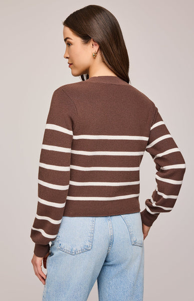 Eden Striped Cardigan- brunette