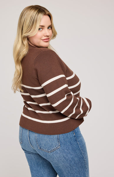 Eden Striped Cardigan- brunette