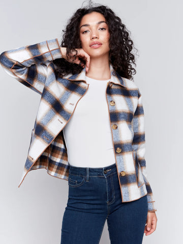 TRUFFLE REVERSIBLE PLAID JACKET