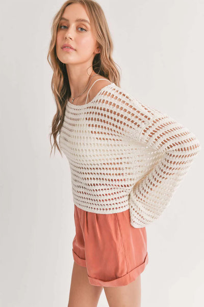 CARLITA OPEN KNIT SWEATER