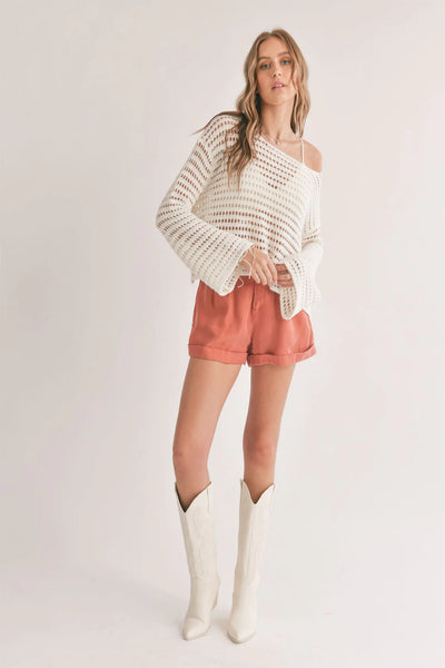 CARLITA OPEN KNIT SWEATER