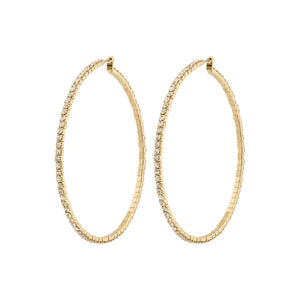 SIDNEY CRYSTAL HOOP EARRINGS GOLD-PLATED