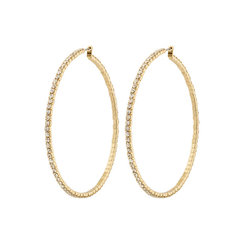 SIDNEY CRYSTAL HOOP EARRINGS GOLD-PLATED