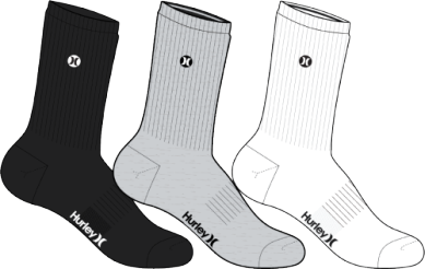 H2O-DI CREW SOCK 3PK- Multi