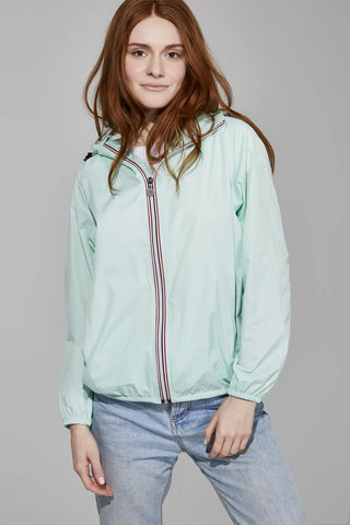 Sloane - Mint Full Zip Packable Rain Jacket