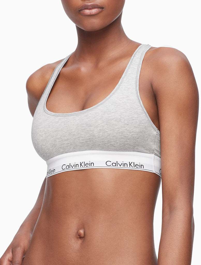 Calvin Klein Women's Modern Flex Reversible Unlined Bralette, Storm  Heather, Large